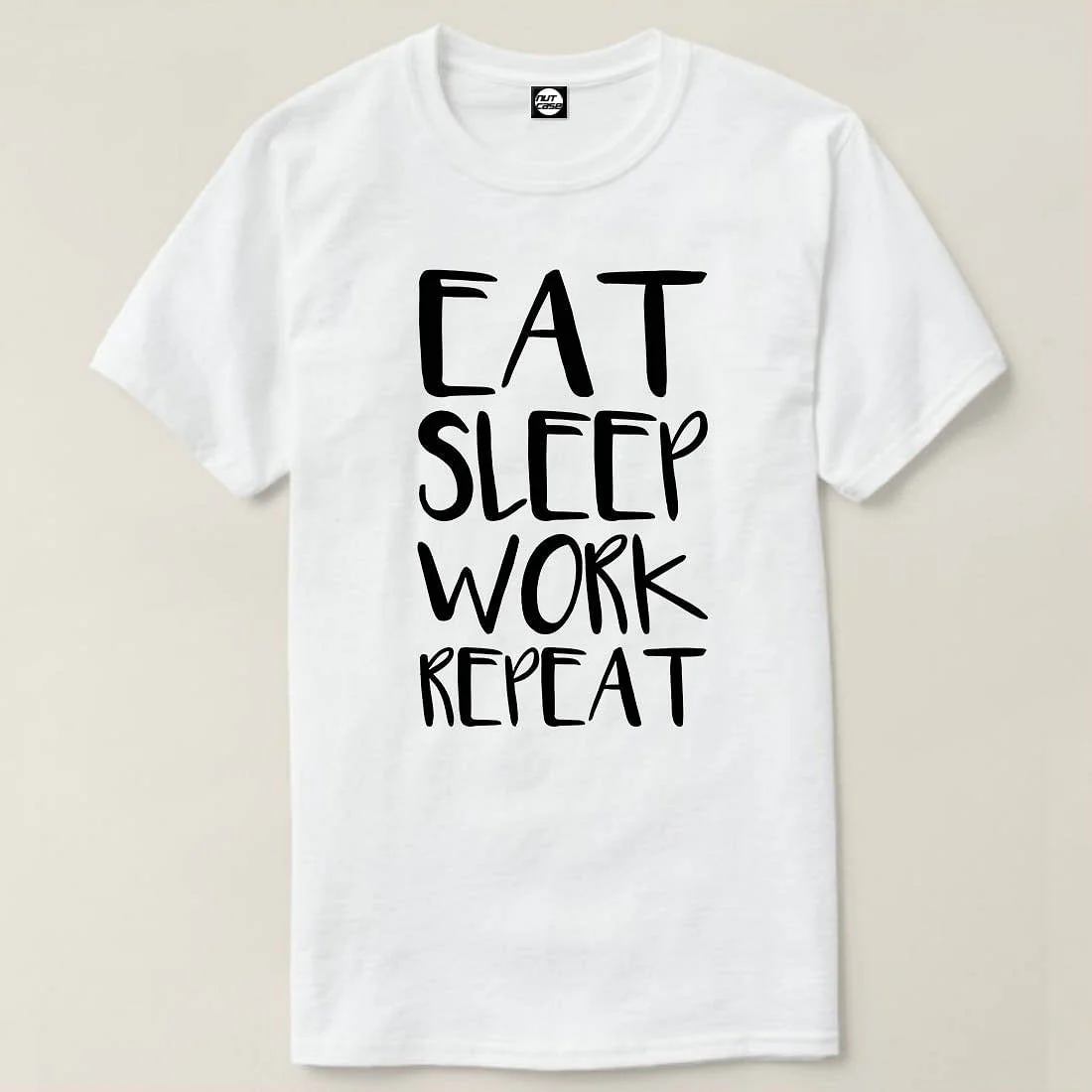 Nutcase Designer Round Neck Men's T-Shirt Wrinkle-Free Poly Cotton Tees - Eat Sleep Work Repeat - Image 4