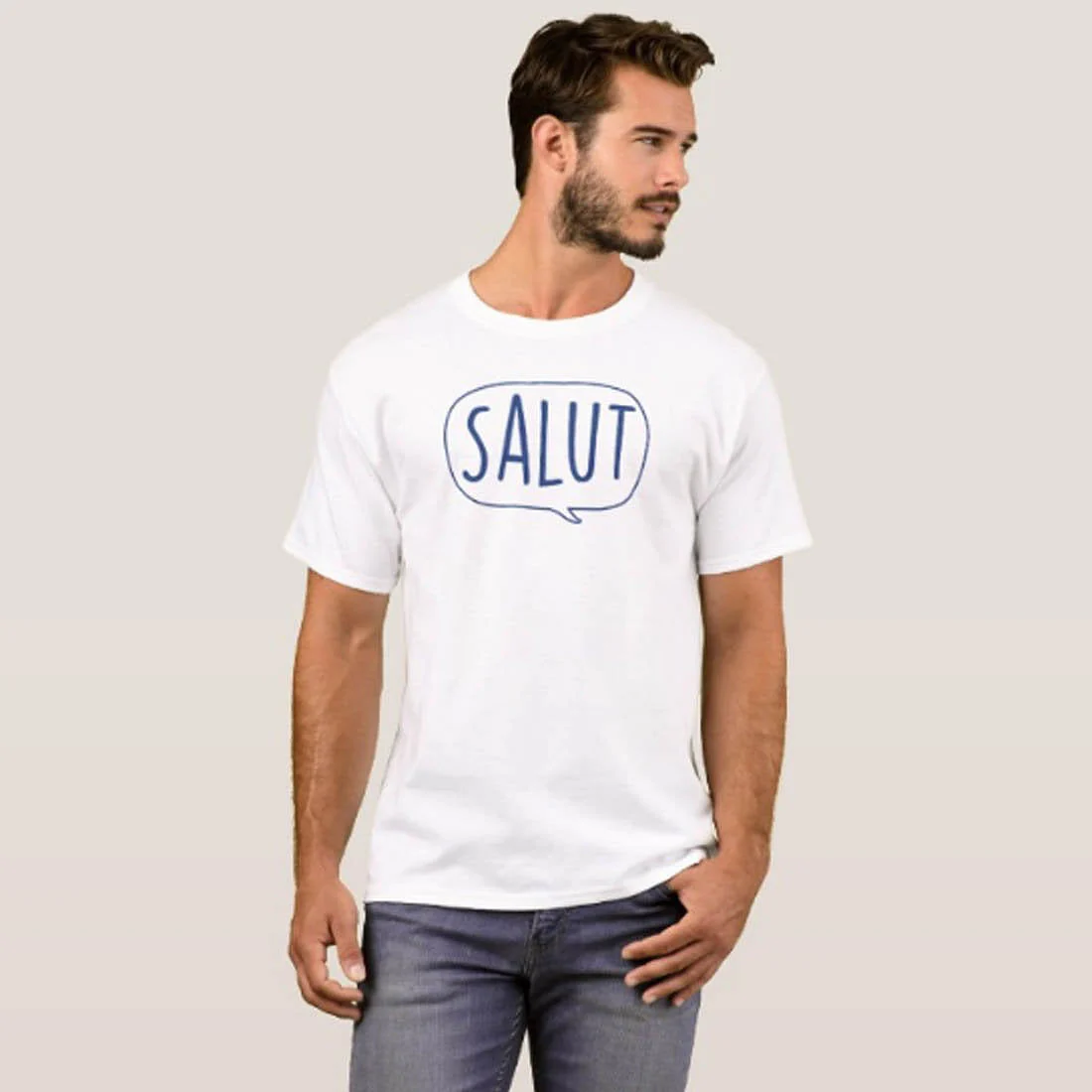 Nutcase Designer Round Neck Men's T-Shirt Wrinkle-Free Poly Cotton Tees - Salut - Image 3