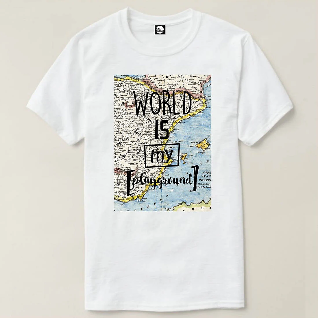 Nutcase Designer Round Neck Men's T-Shirt Wrinkle-Free Poly Cotton Tees - Wolrd is My Playground - Image 4