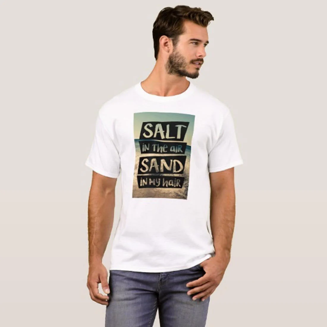 Nutcase Designer Round Neck Men's T-Shirt Wrinkle-Free Poly Cotton Tees - Salt in The Air - Image 3