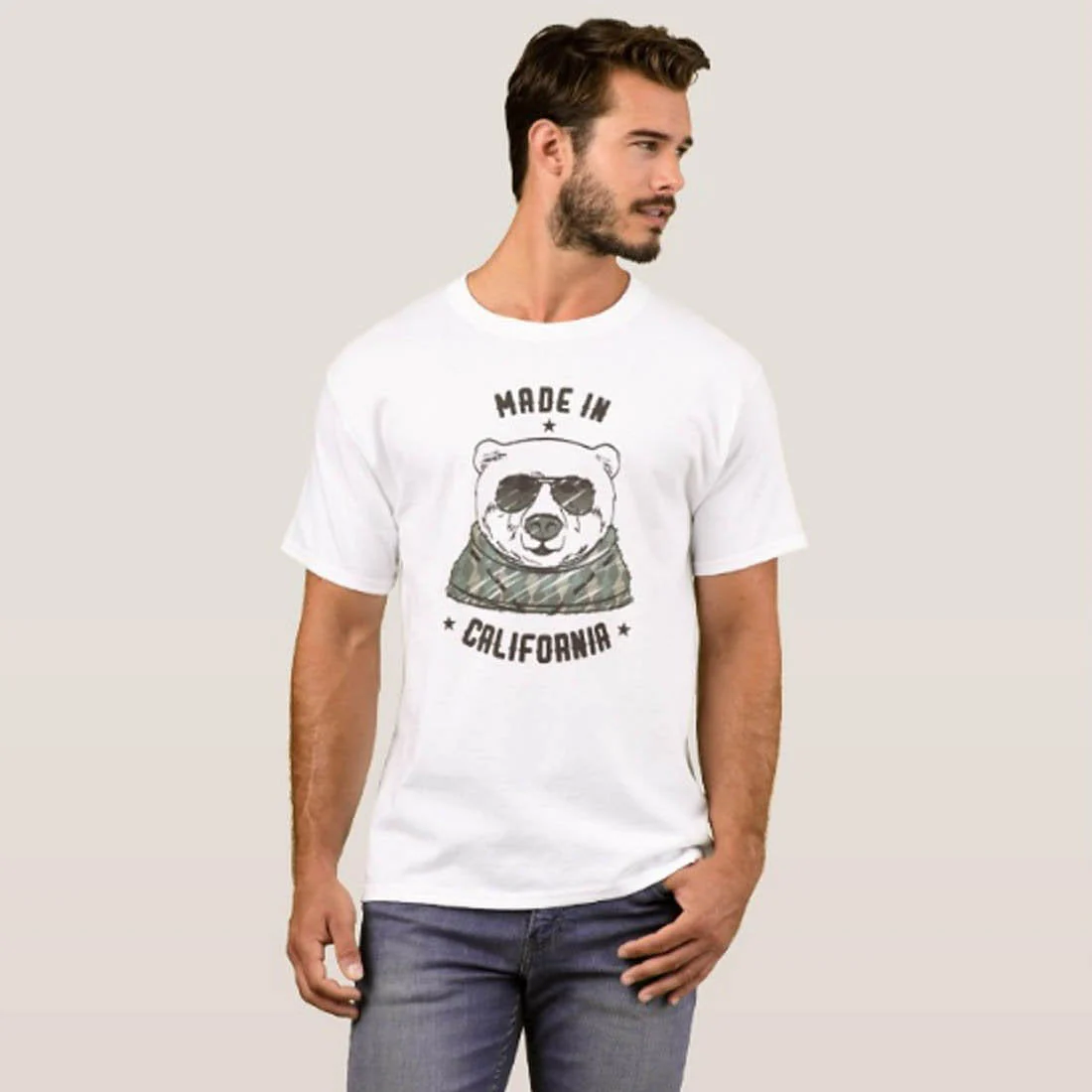 Nutcase Designer Round Neck Men's T-Shirt Wrinkle-Free Poly Cotton Tees - Made in California - Image 3