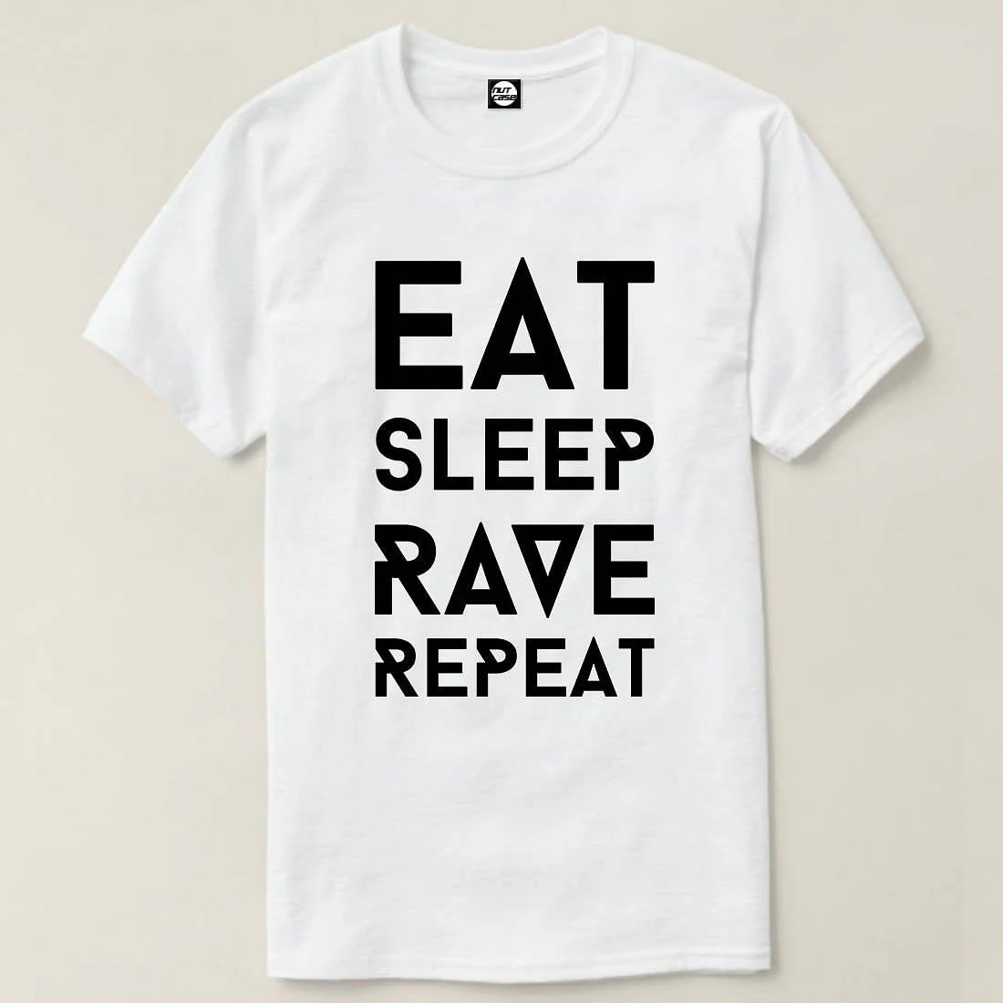 Nutcase Designer Round Neck Men's T-Shirt Wrinkle-Free Poly Cotton Tees - Eat Sleep Rave Repeat - Image 4