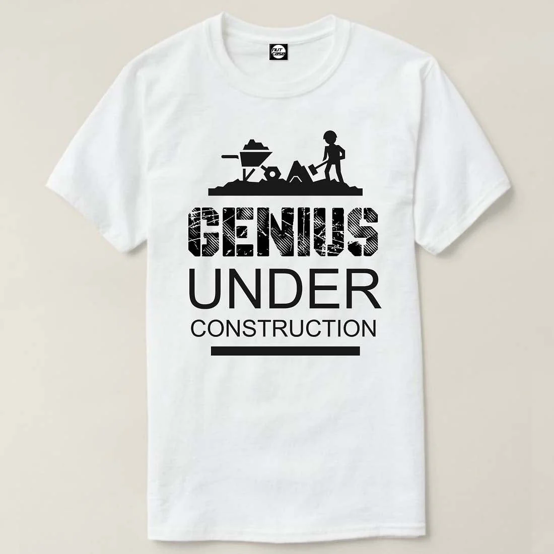 Nutcase Designer Round Neck Men's T-Shirt Wrinkle-Free Poly Cotton Tees - Under Construction - Image 4