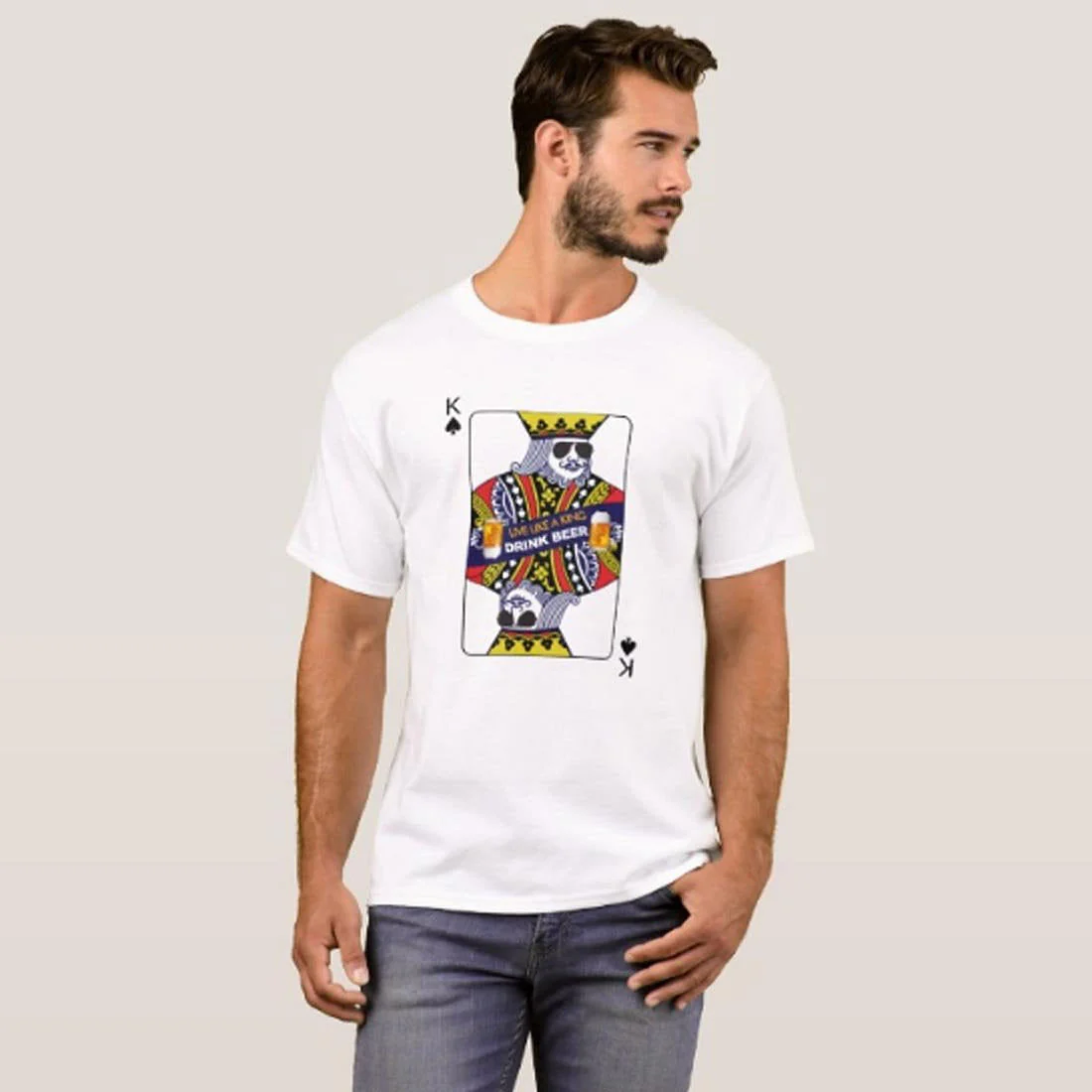 Nutcase Designer Round Neck Men's T-Shirt Wrinkle-Free Poly Cotton Tees - King - Image 3