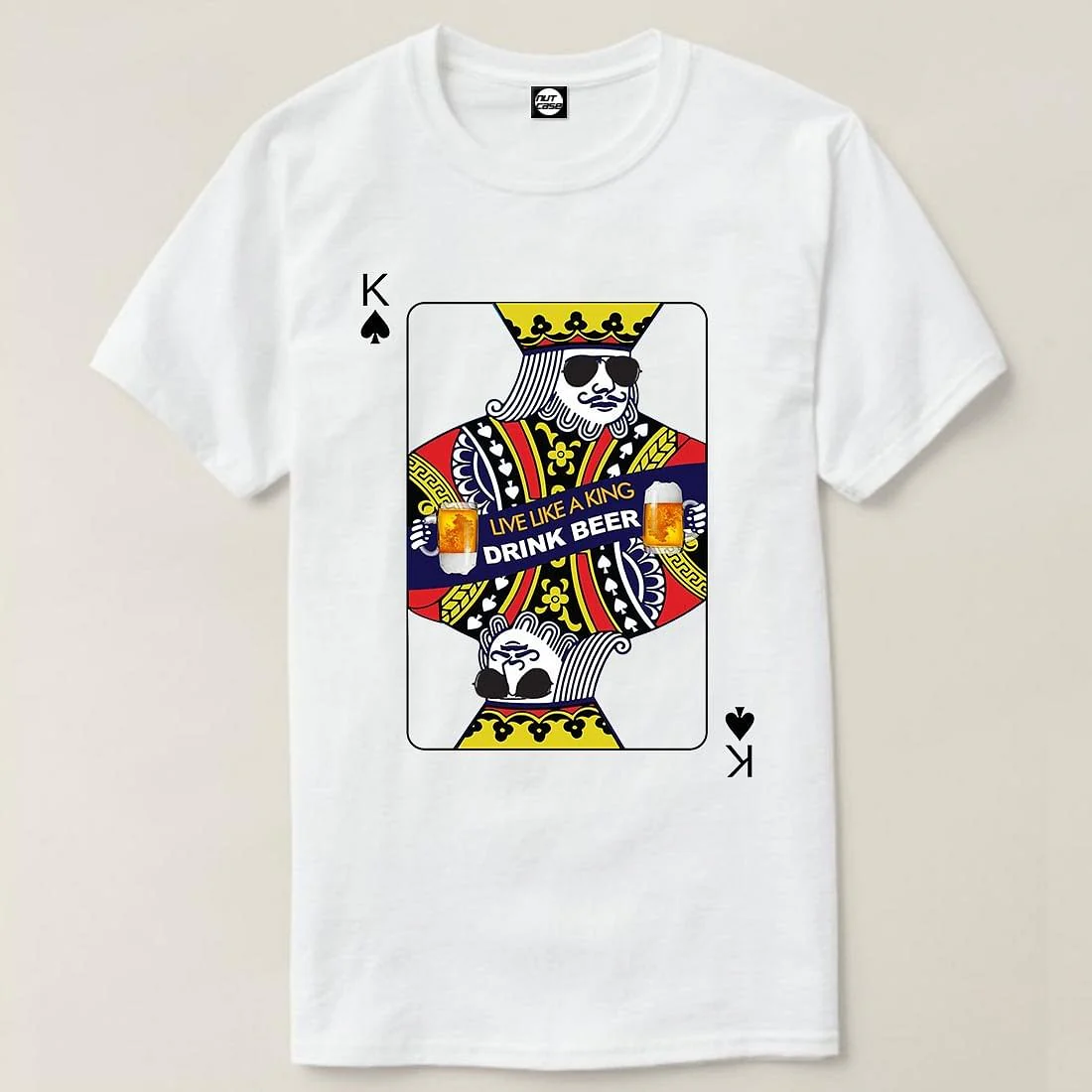 Nutcase Designer Round Neck Men's T-Shirt Wrinkle-Free Poly Cotton Tees - King - Image 4