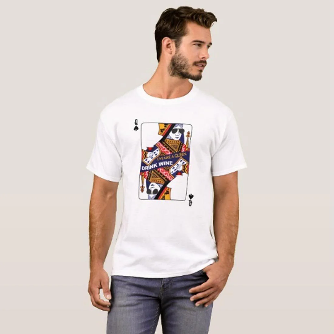 Nutcase Designer Round Neck Men's T-Shirt Wrinkle-Free Poly Cotton Tees - Queen - Image 3