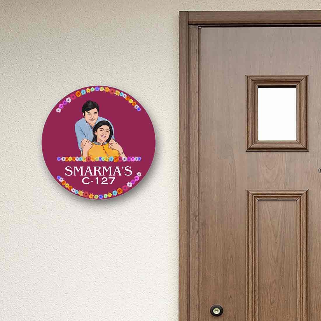 Couple Name Plate Caricature Nameplates for Home - Image 4