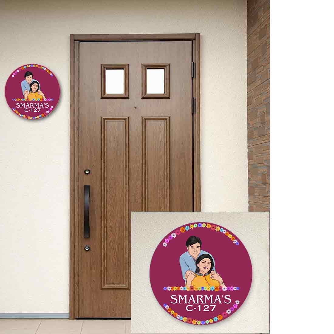 Couple Name Plate Caricature Nameplates for Home - Image 5