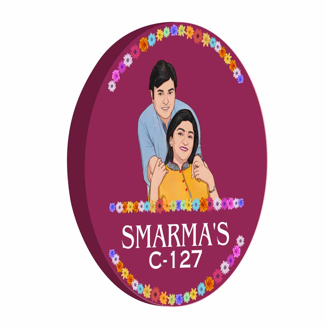 Couple Name Plate Caricature Nameplates for Home - Image 7