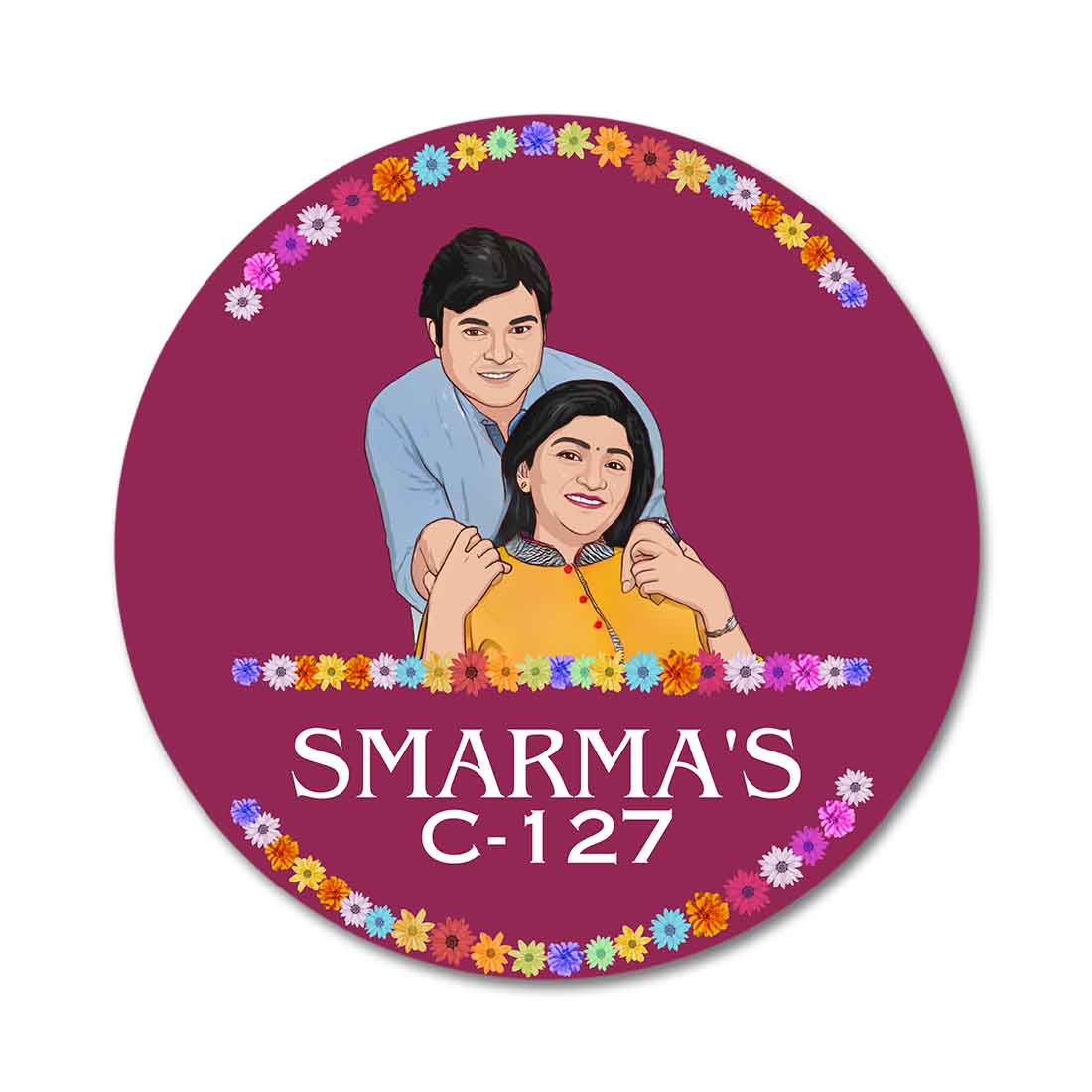 Couple Name Plate Caricature Nameplates for Home - Image 8