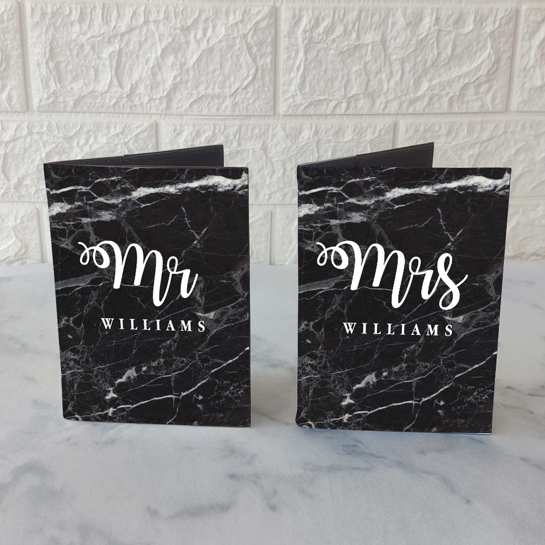 Couple Passport Holder Luggage Tag Gift Box- Mr Mrs Passport Sleeve and Bag Tag Set - Image 9
