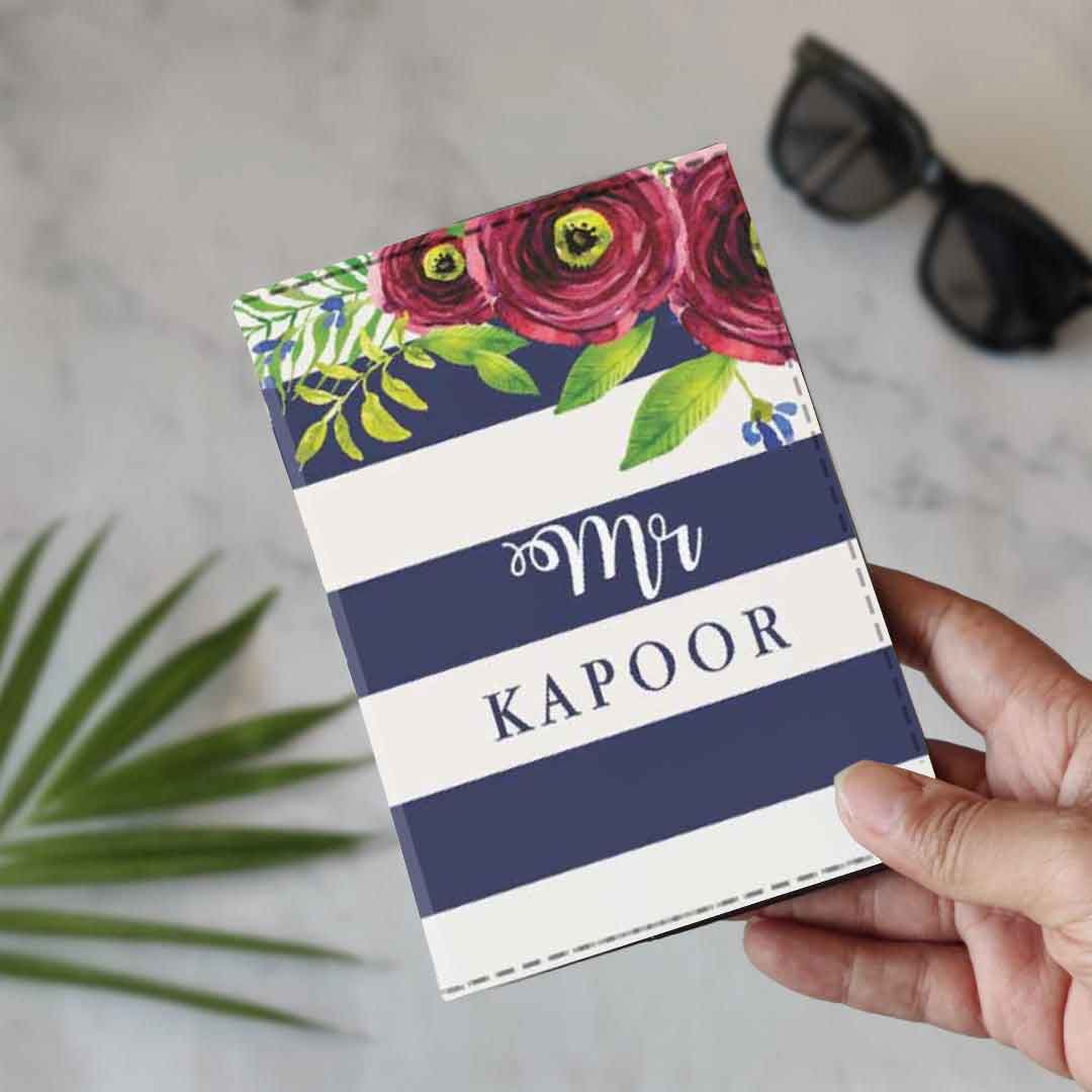 Personalize Couples Mr & Mrs Passport Cover with Luggage Tag Gift Set - Image 11