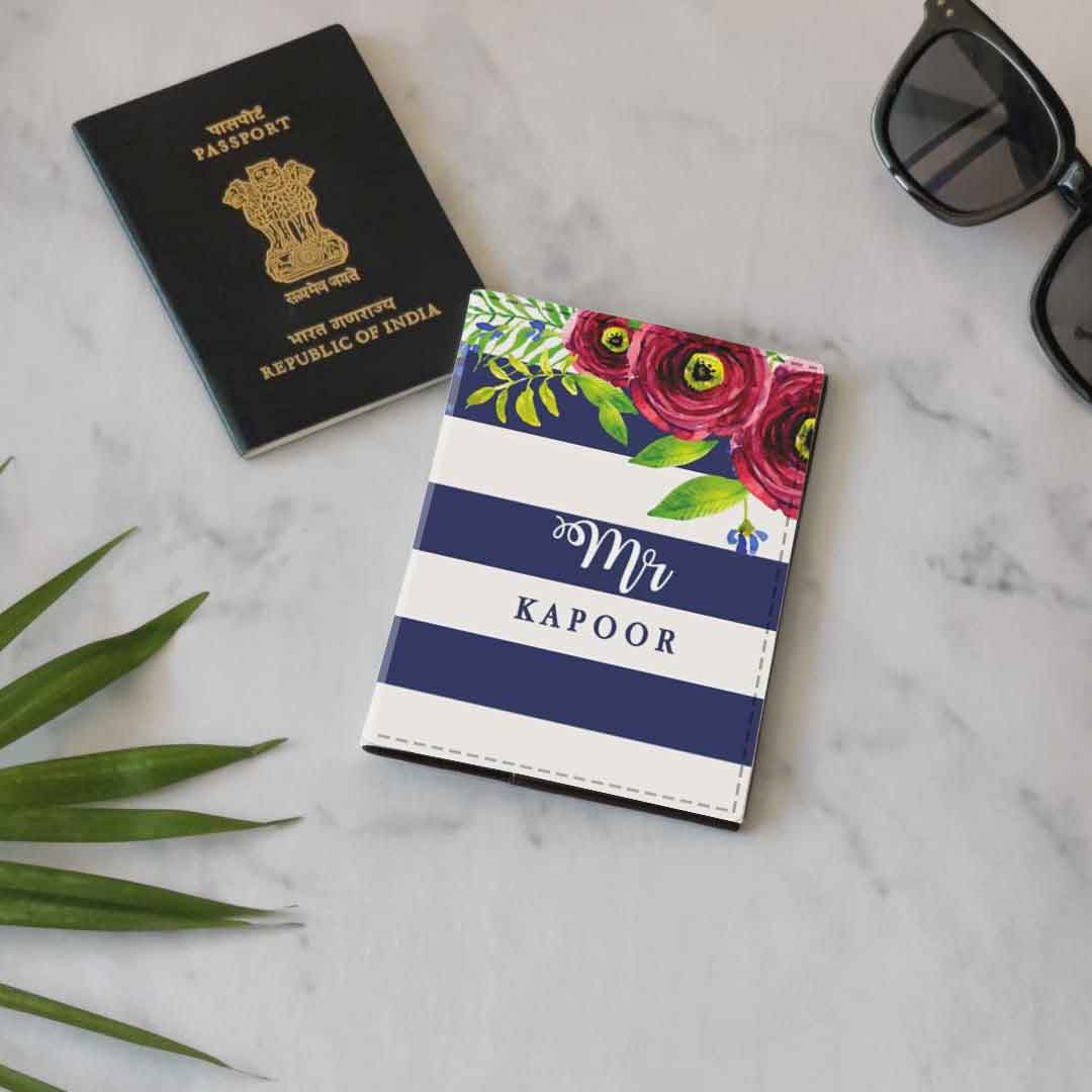 Personalize Couples Mr & Mrs Passport Cover with Luggage Tag Gift Set - Image 14