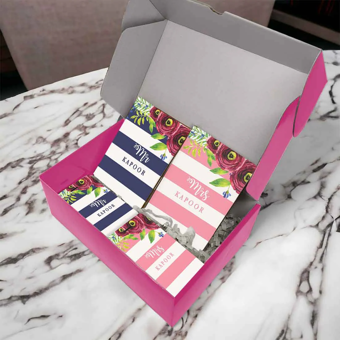 Personalize Couples Mr & Mrs Passport Cover with Luggage Tag Gift Set - Image 15
