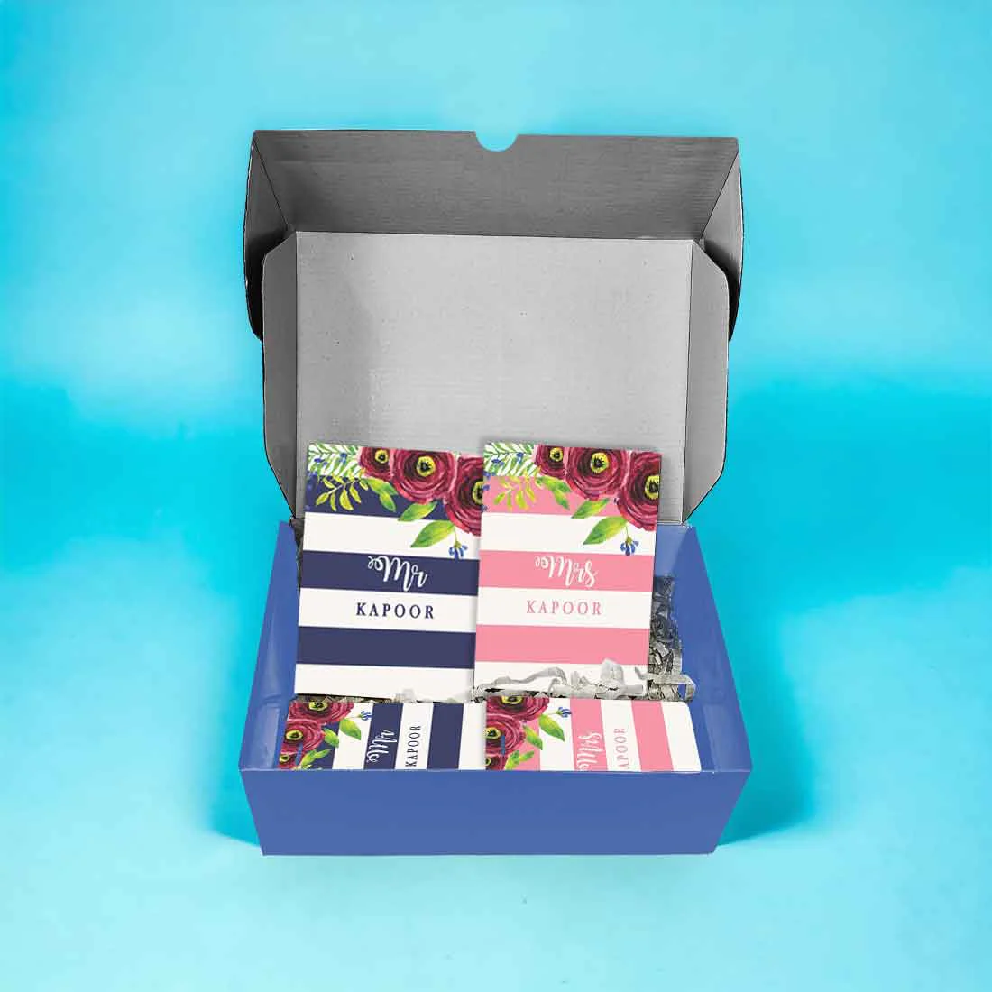 Personalize Couples Mr & Mrs Passport Cover with Luggage Tag Gift Set - Image 16