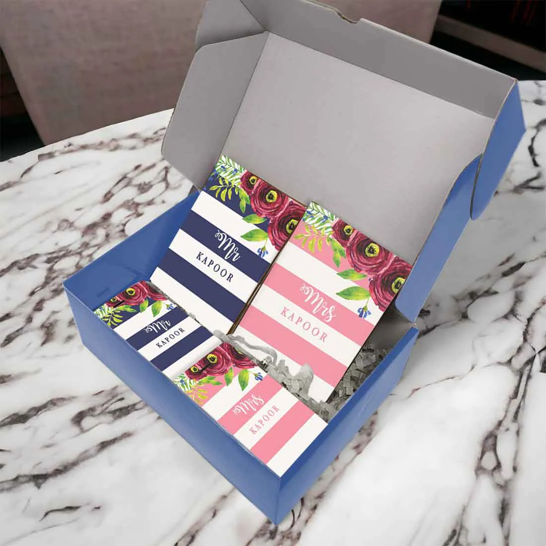 Personalize Couples Mr & Mrs Passport Cover with Luggage Tag Gift Set - Image 2
