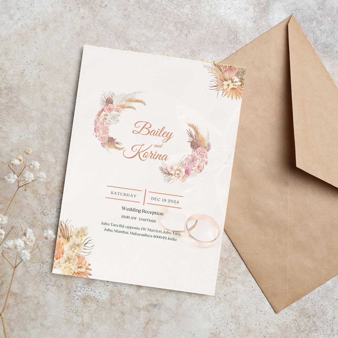 Create Invitation Card for Wedding - Custom Wedding Invitation-6x9 inches (Acrylic or Satin on Paper Board)(25 pcs) - Image 3