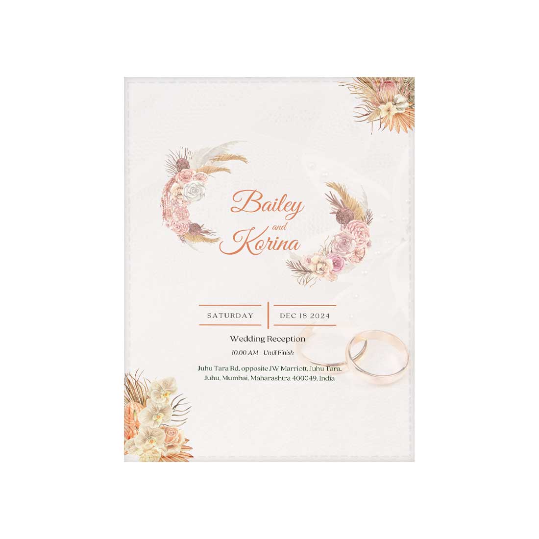 Create Invitation Card for Wedding - Custom Wedding Invitation-6x9 inches (Acrylic or Satin on Paper Board)(25 pcs) - Image 4