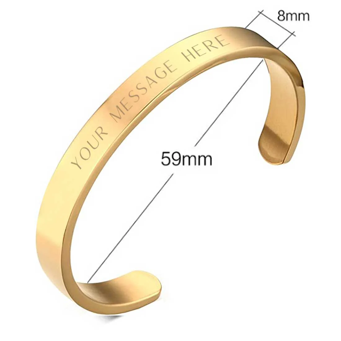 Personalised Cuff Bracelet Inspirational Gifts Message Engraved for Friendship Day Birthday Anniversary - Image 17