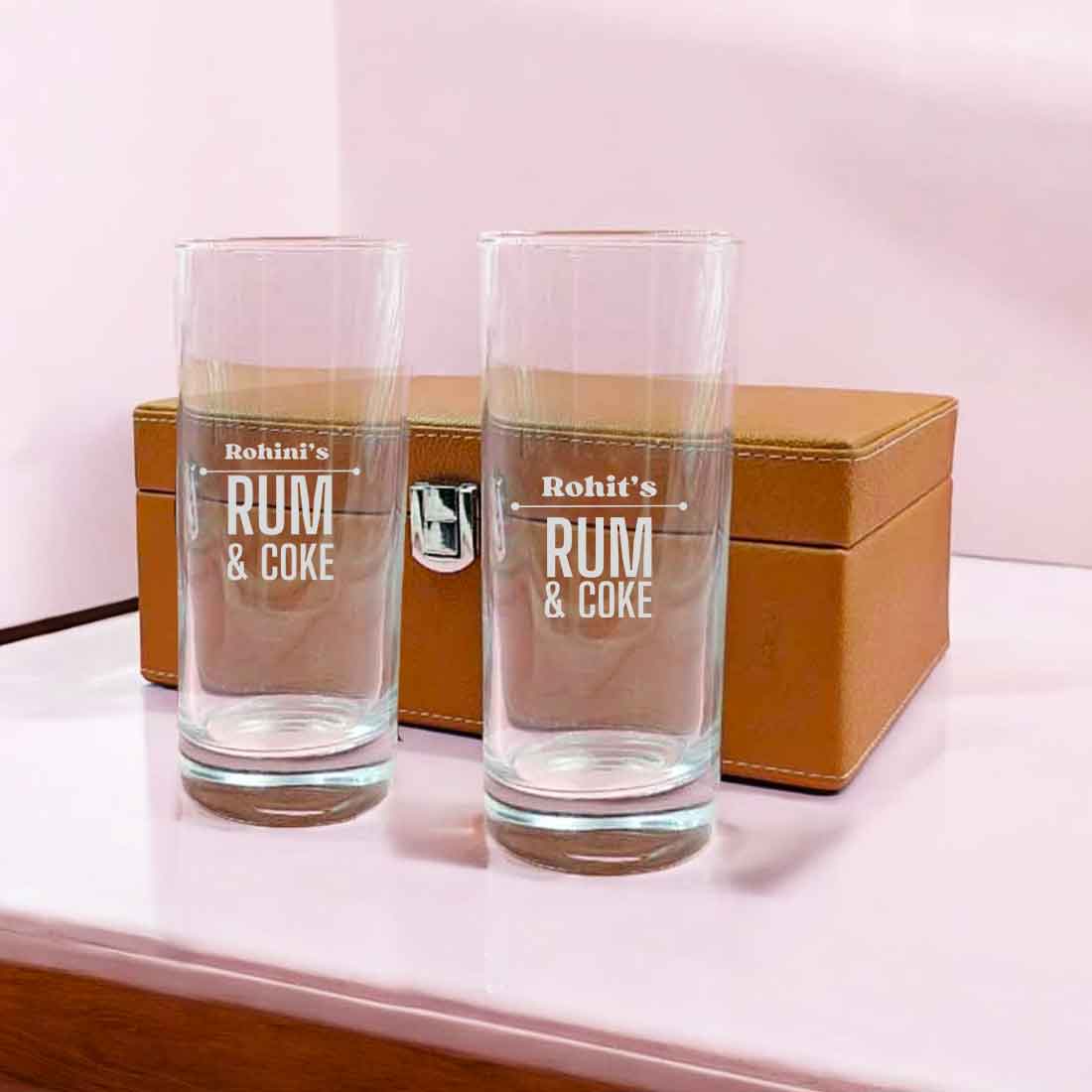 Custom Alcohol Glasses with Engraving Personalized Glassware - Rum & Coke - Image 2