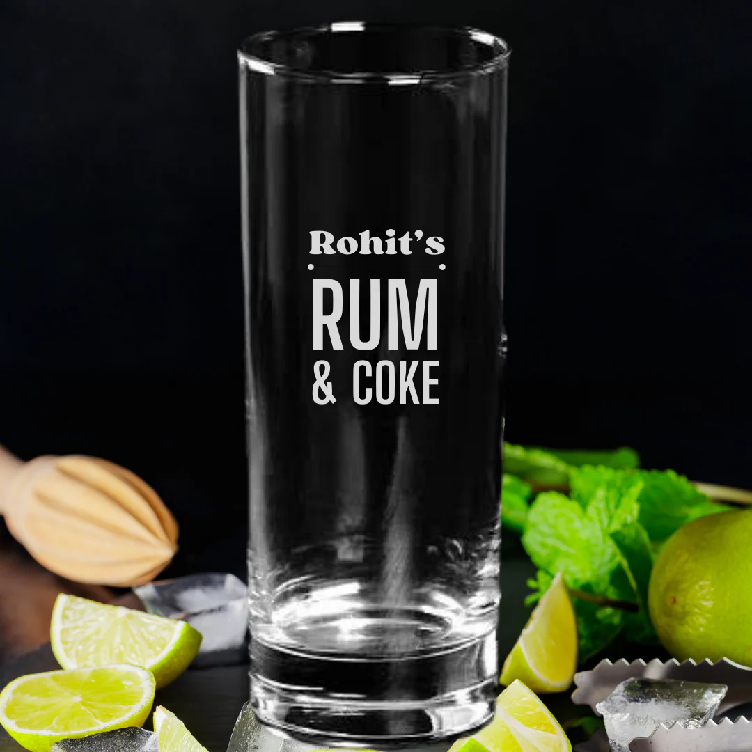 Custom Alcohol Glasses with Engraving Personalized Glassware - Rum & Coke - Image 3