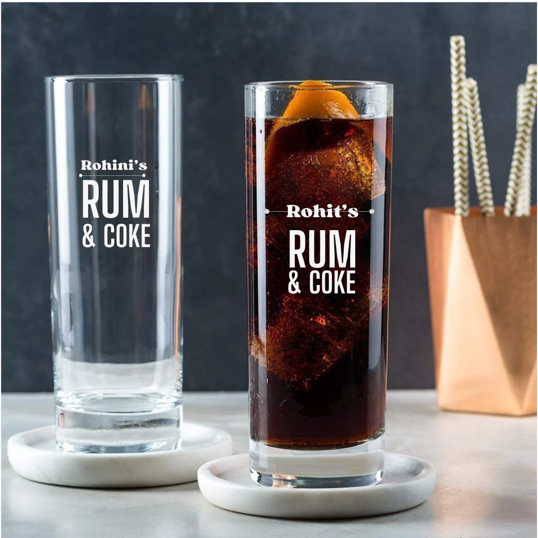 Custom Alcohol Glasses with Engraving Personalized Glassware - Rum & Coke - Image 4