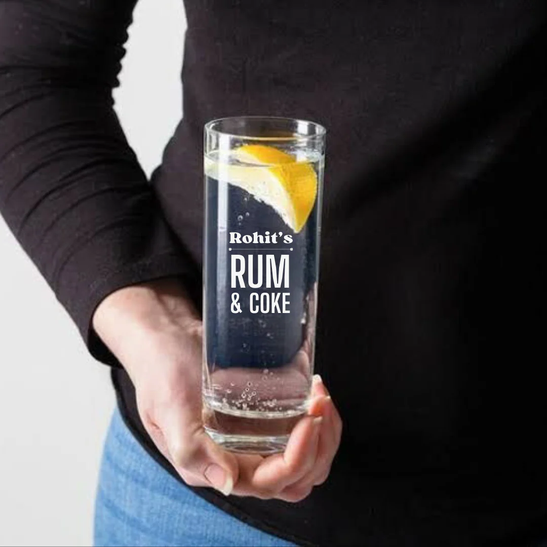 Custom Alcohol Glasses with Engraving Personalized Glassware - Rum & Coke - Image 5