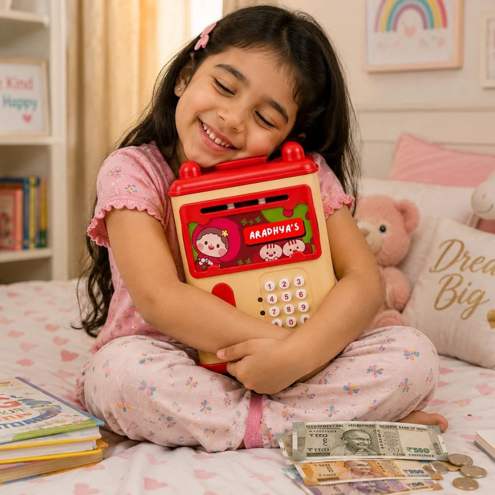 Custom ATM Piggy Bank for Kids with Music & Name Personalization | Birthday Gift & Return Gift - Image 14
