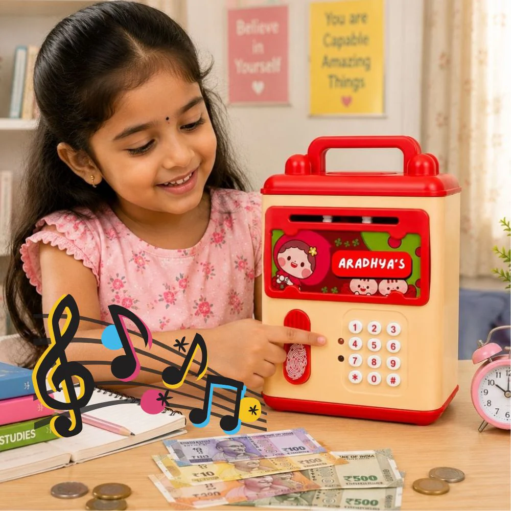 Custom ATM Piggy Bank for Kids with Music & Name Personalization | Birthday Gift & Return Gift - Image 16