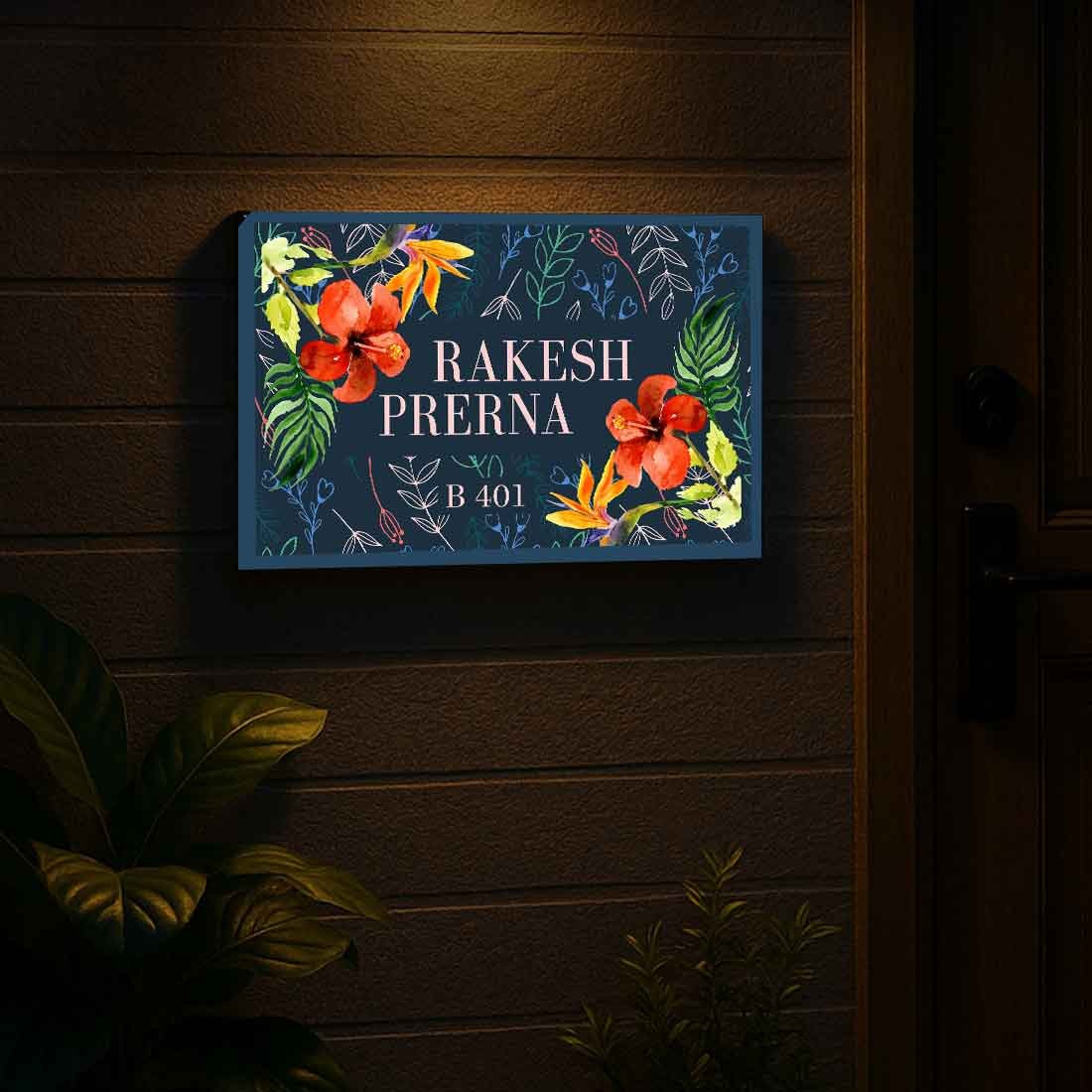 Custom Backlit Nameplate with LED – Elegant Entrance Name Board - Image 2