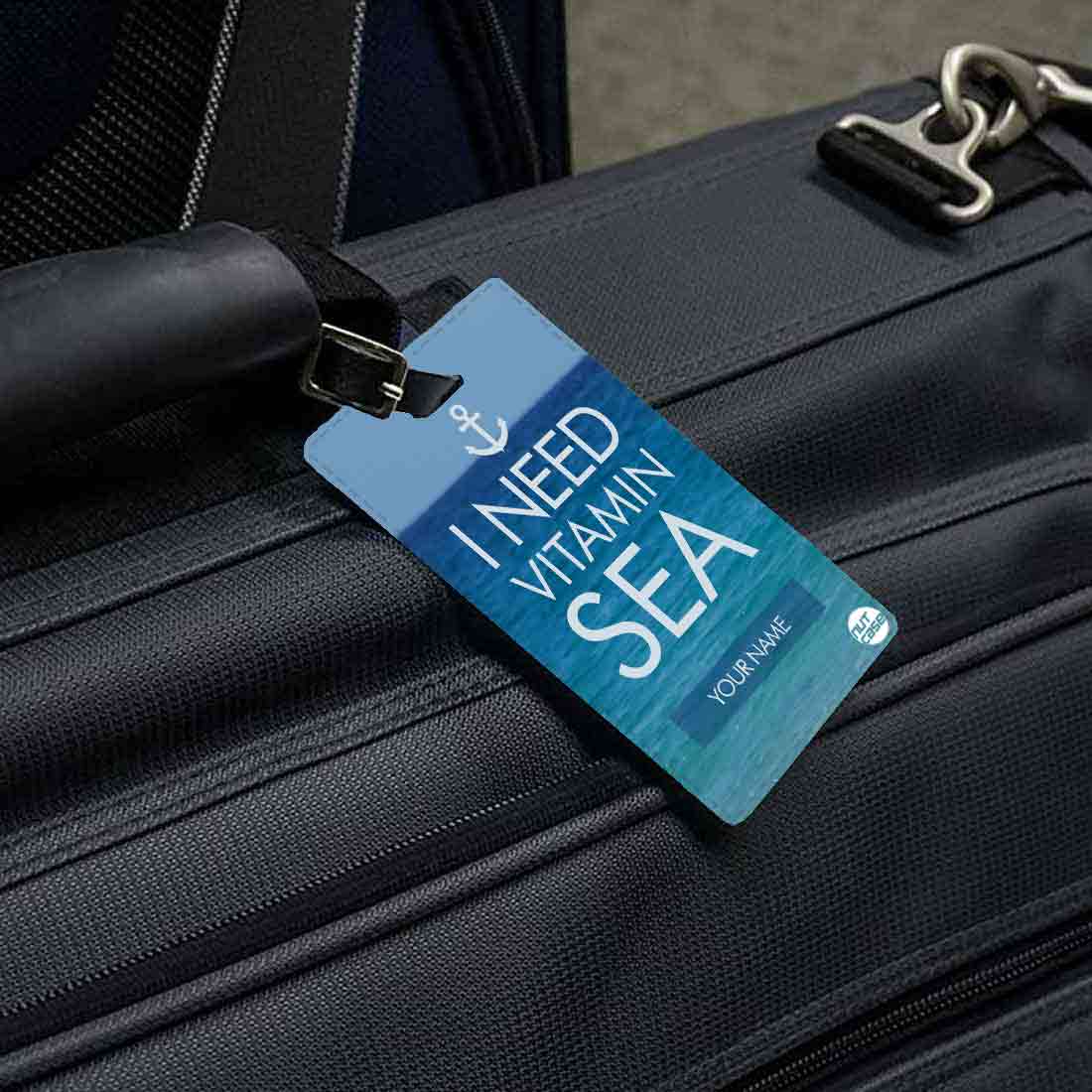Customized Luggage Tag Identification Name Set of 2 - Sea - Image 2