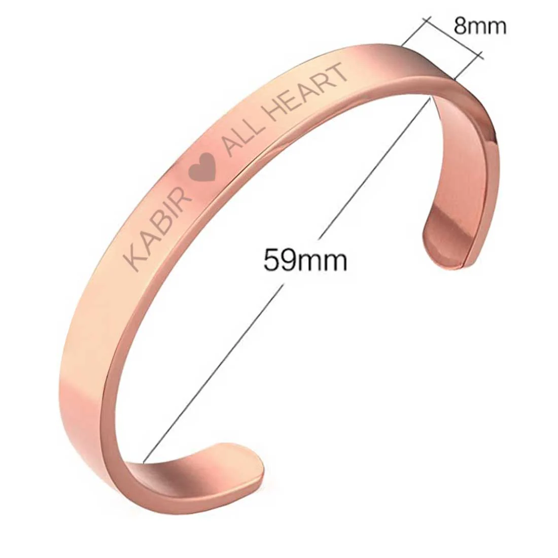 Custom Bracelets for Men Engraved Name Valentines Day Gift - Rose Gold Plated/Black Rhodium/Gold Plated - Heart - Image 7