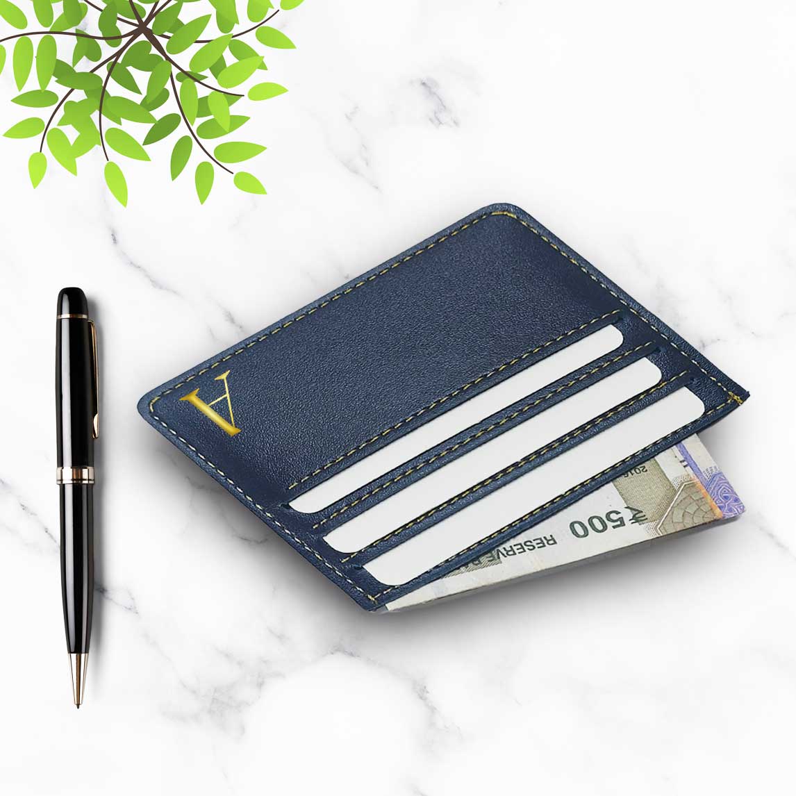 Custom Business Card Holder Case for Men - Monogram - Image 2