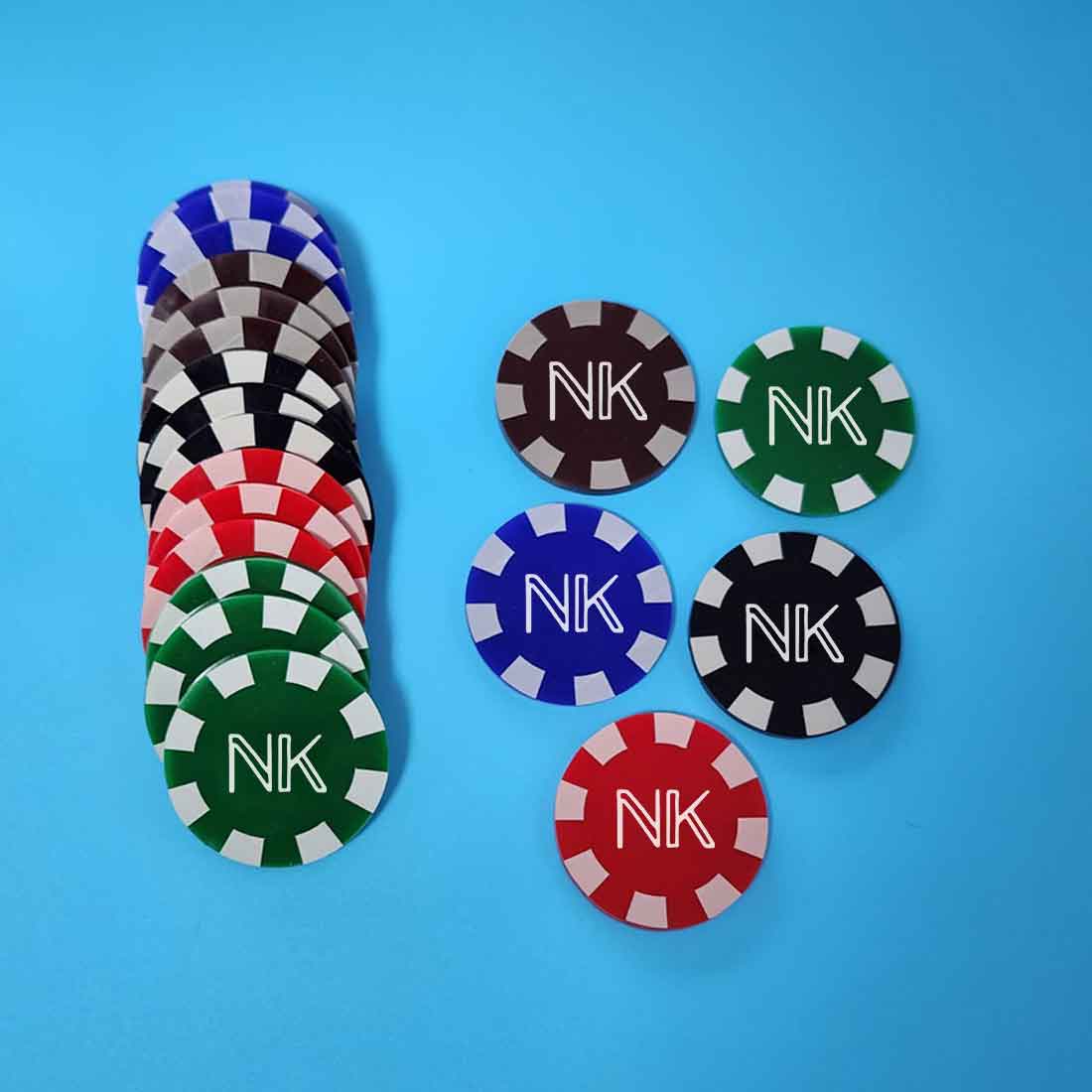 Custom Chips for Poker Engraved Initial on Casino Coin - Initial Monogram - Image 3