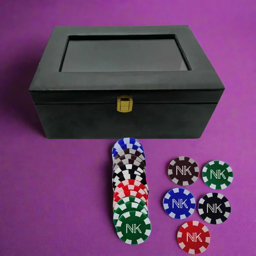 Custom Chips for Poker Engraved Initial on Casino Coin - Initial Monogram - Image 8