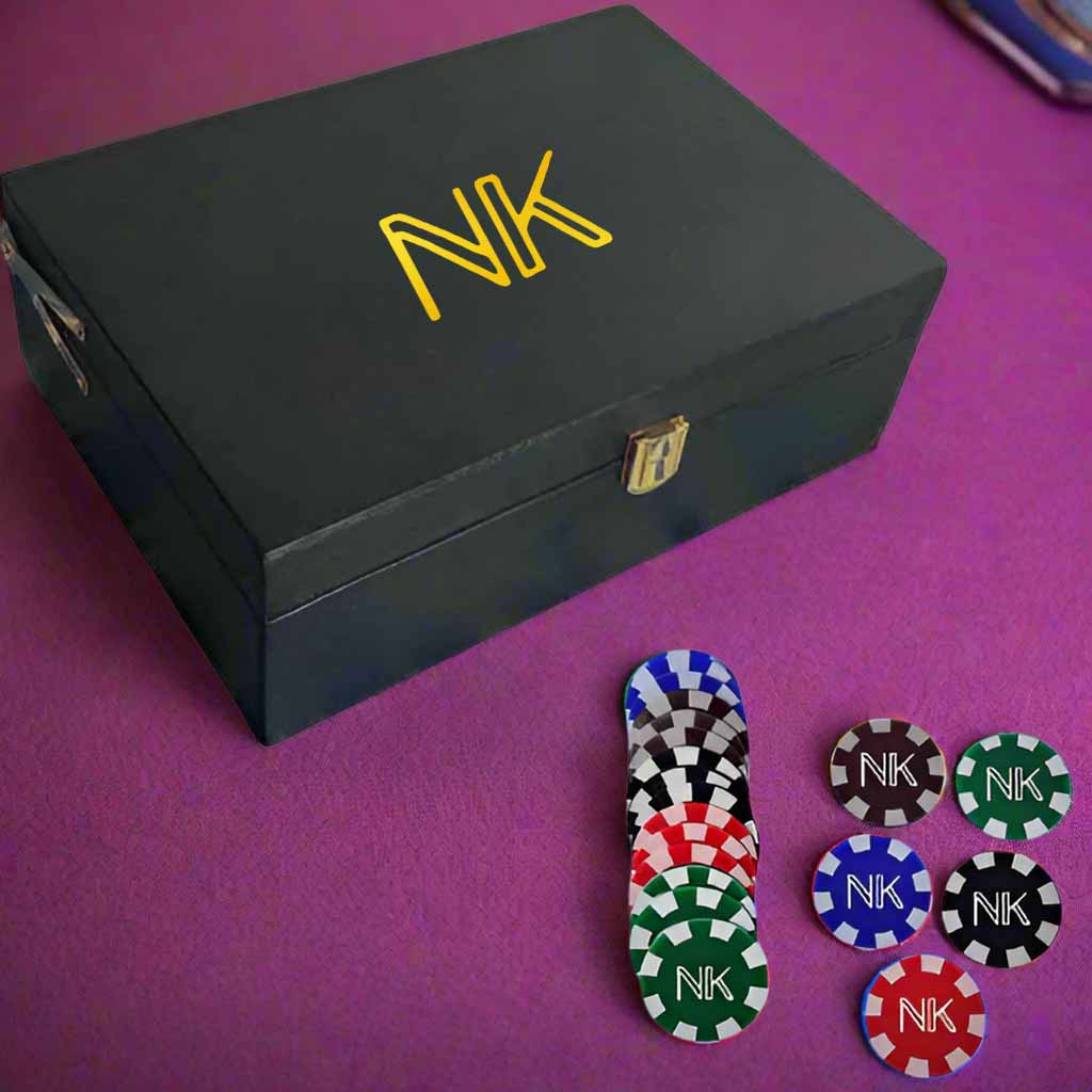 Custom Chips for Poker Engraved Initial on Casino Coin - Initial Monogram - Image 9