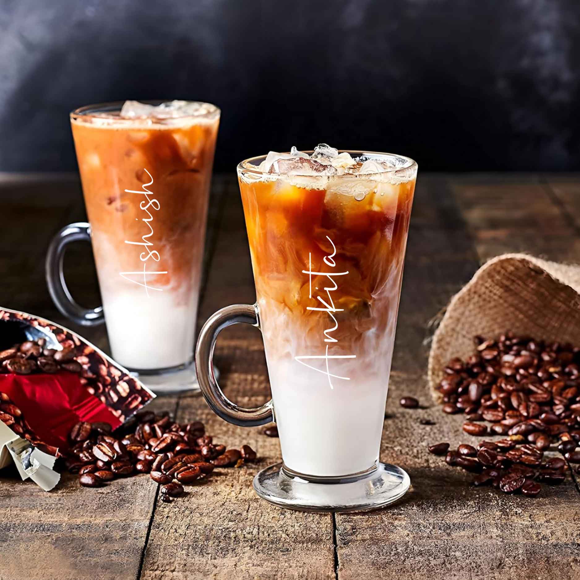 Custom Coffee Mugs Large Colombian Glasses 270 Ml, Tall Cups with Handle for Milkshake, Iced Coffee, Latte, Cappuccino, Hot Chocolate, Set of 2 - Image 5