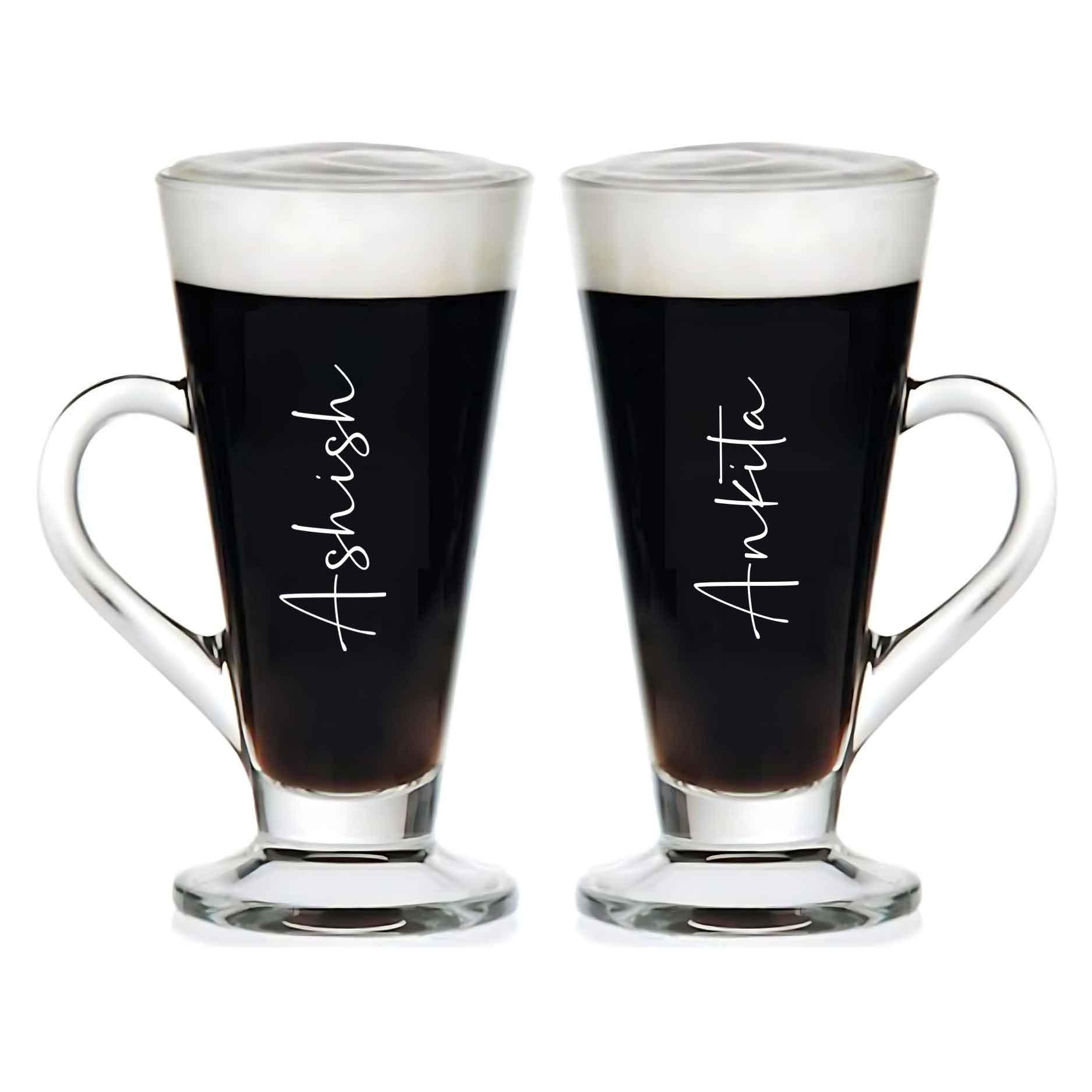 Custom Coffee Mugs Large Colombian Glasses 270 Ml, Tall Cups with Handle for Milkshake, Iced Coffee, Latte, Cappuccino, Hot Chocolate, Set of 2 - Image 6