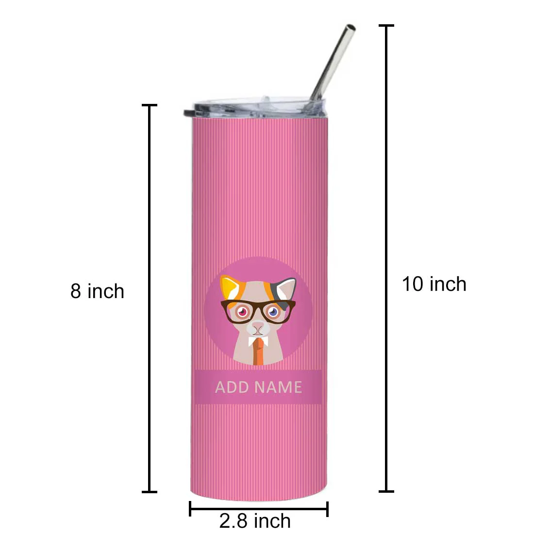 Nutcase Custom Coffee Tumbler with Metal Straw - Insulated Stainless Steel Travel Mug 600ml - Image 4