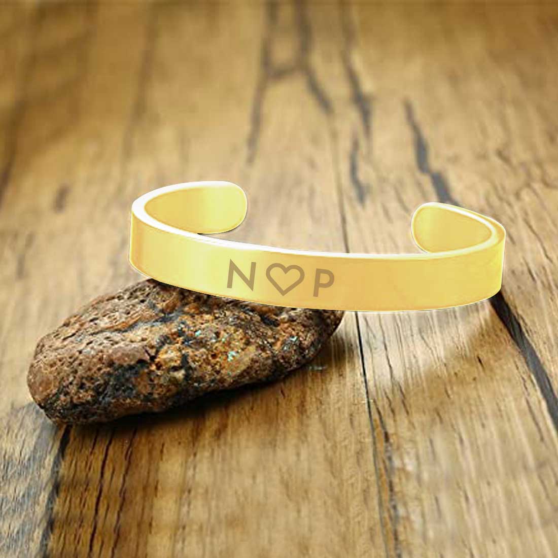 Custom Couples Bracelet Matching Bracelets Valentines Day Gift-Gold & Black-Initials - Image 11