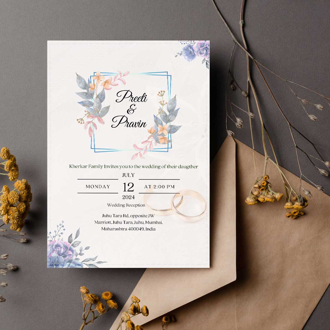 Custom Design Invitation Cards - Marriage Wedding Card-6x9 inches (Acrylic or Satin on Paper Board)(25 pcs) - Image 2
