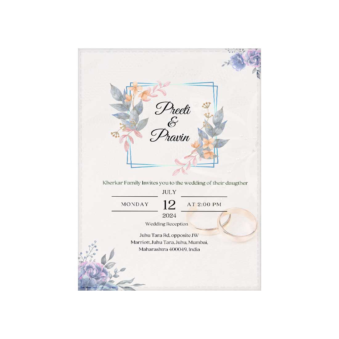 Custom Design Invitation Cards - Marriage Wedding Card-6x9 inches (Acrylic or Satin on Paper Board)(25 pcs) - Image 4