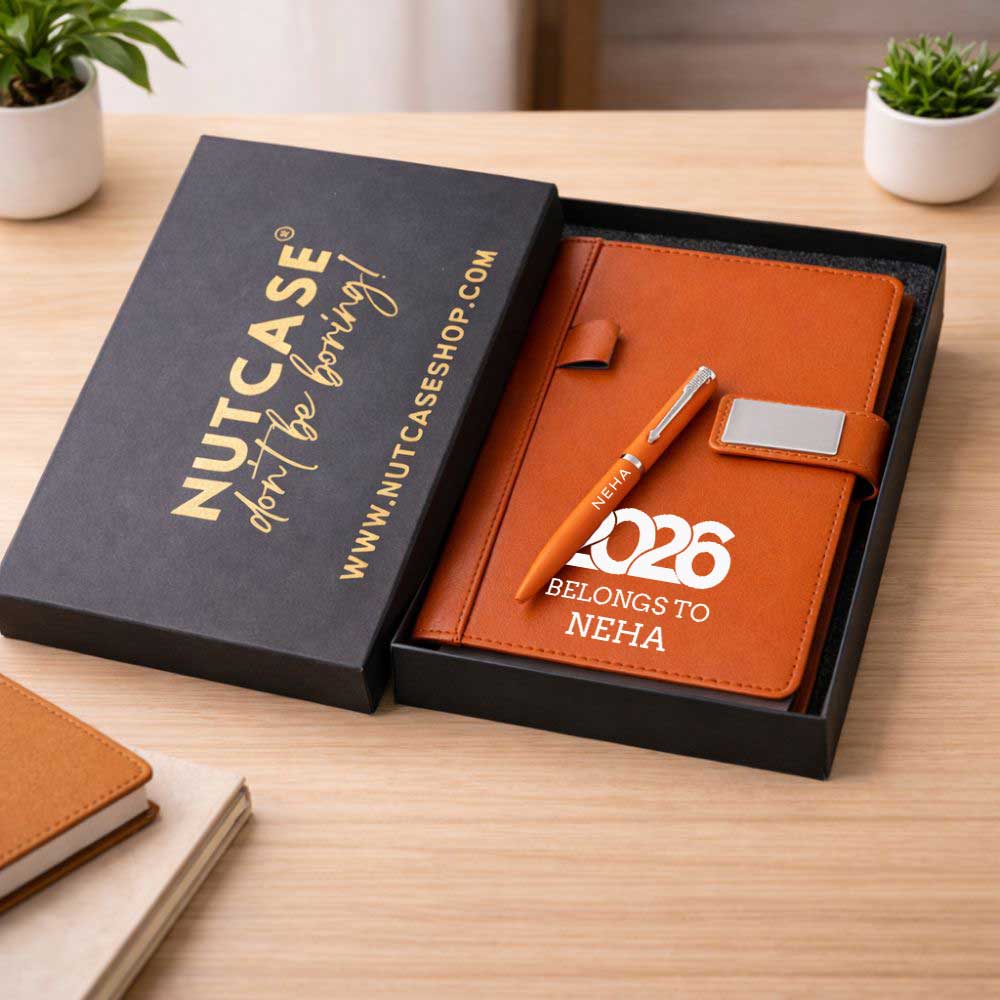 Custom Diary with Matching Engraved Pen | Premium Leatherette Diary with Name Black Gift Box - Image 14