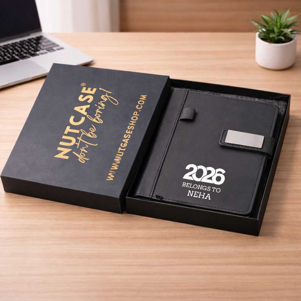 Custom Diary with Matching Engraved Pen | Premium Leatherette Diary with Name Black Gift Box - Image 16