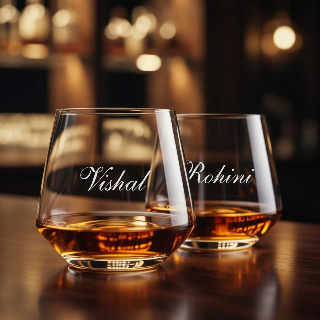 Geometric Hexagon Whiskey Glass - Custom Engraved Modern Scotch Glass - Image 2
