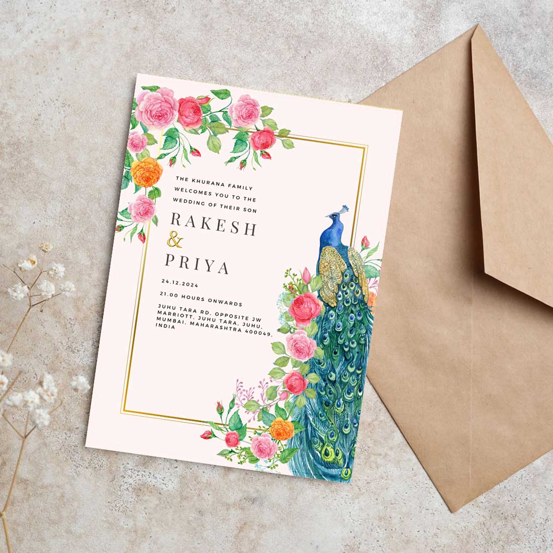 Custom Indian Wedding Cards - Shadi Invitation-6x9 inches (Acrylic or Satin on Paper Board)(25 pcs) - Image 3
