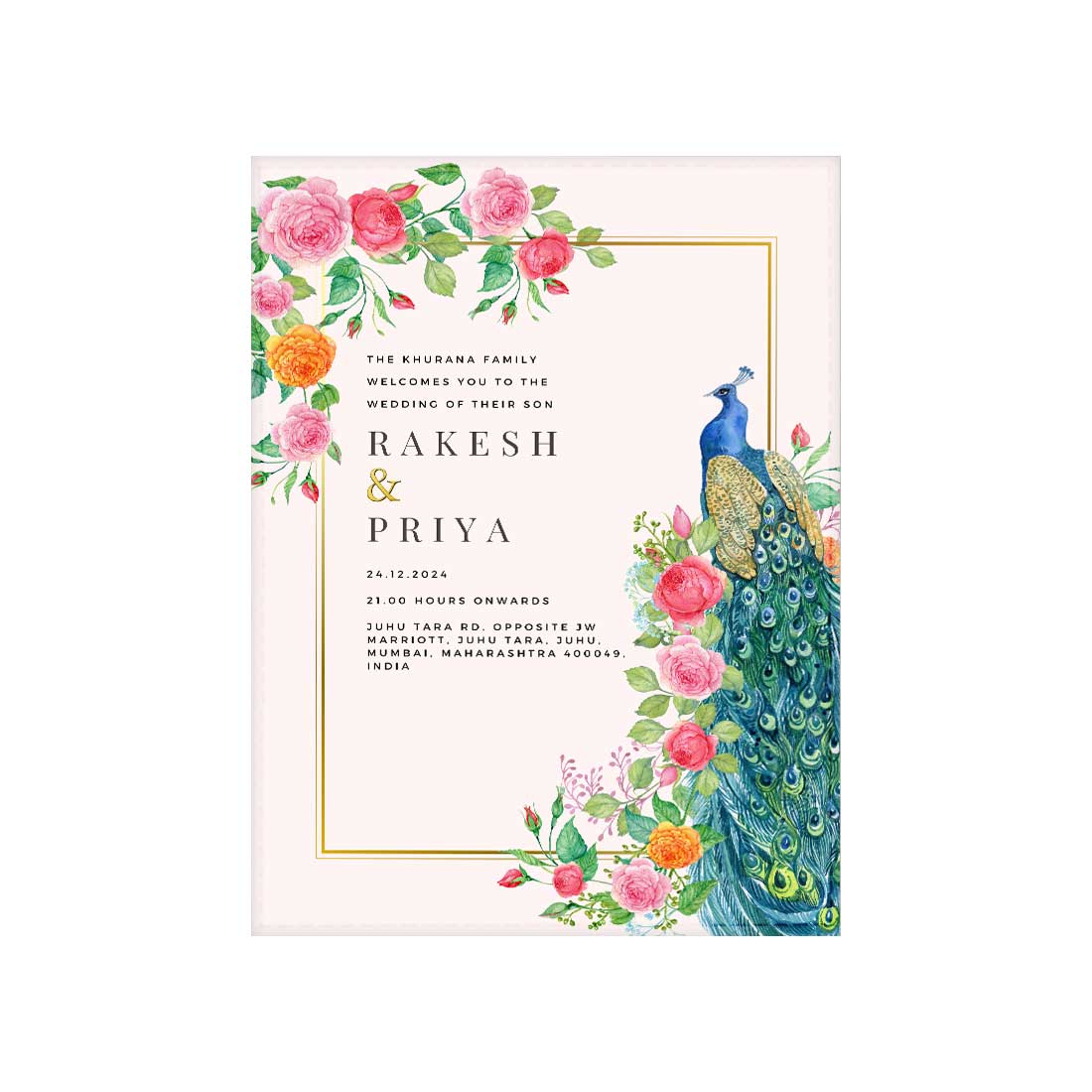 Custom Indian Wedding Cards - Shadi Invitation-6x9 inches (Acrylic or Satin on Paper Board)(25 pcs) - Image 4