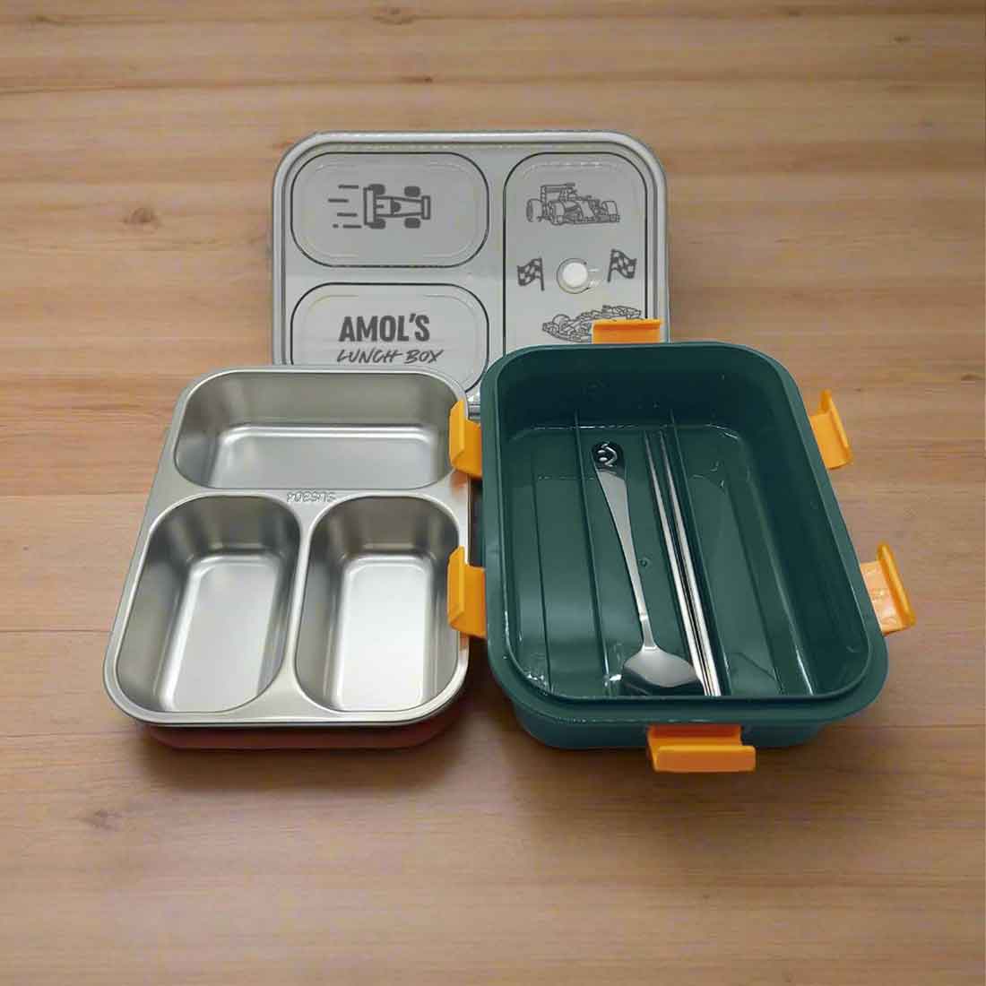 Custom Insulated Childrens Lunch Box - Stainless Steel Tiffin Box with Name - Image 13