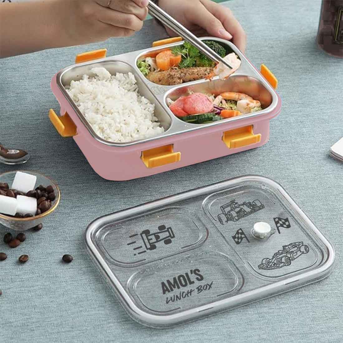 Custom Insulated Childrens Lunch Box - Stainless Steel Tiffin Box with Name - Image 6