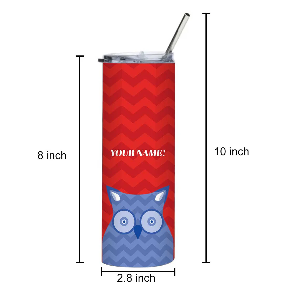 Nutcase Custom Insulated Mugs with Name - Travel Coffee Thermos with Metal Straw 600ml - Image 5